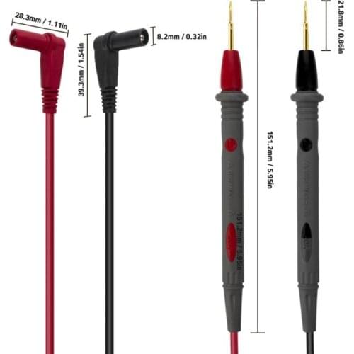 Gold plated Silicone Wire Test Leads for Multimeter Ultra Pointed 1000V 20A Needle Test Probe Tip