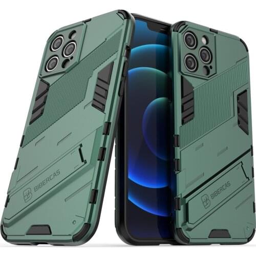 Shockproof Armor Rugged TPU Bumper Coque For iPhone12 iPhone 12 Mini 11 Pro Max XS XR X SE2 7 8 6S 6 Plus Case PC Stand Cover