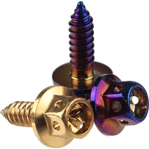 Blue plated 304 stainless steel outer hexagonal screw hollow big head flange self-tapping screw M5×15mm color screw