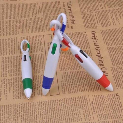 Push-type Four-color All-in-one Ballpoint Pen With Bullet-shaped Buckle Writing Nib For Office Suitable Hanging Writing Smo I2z0