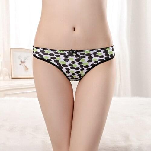 Free shipping 5pcs/lot hot Cotton womens briefs Polka dot print cotton ladies underwear sexy all-cotton womens thongs 87323
