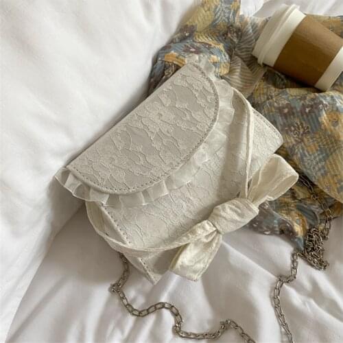 Lace Grenadine Pearl Polyester Vintage Single Shoulder & Crossbody Bags Bowknot Women Retro Handbags