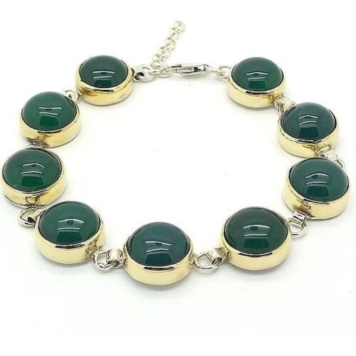 Silver Hand Handwork Natural Agate Stone Womens Bracelets