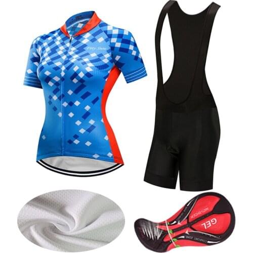 Women 2021 Summer Quick-Dry Road Bike Jersey Set BIB Shorts Fashion Cycling Clothing MTB Suit Female Bicycle Clothes Dress Kit