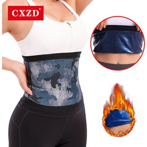 CXZD Women Camouflage Waist Trainer ion coating Belt Body Shaper Slimming Sheath Belly Tummy Sweat Shapewear Workout Corset Belt