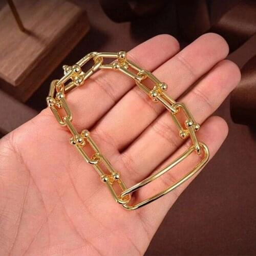 Original 1:1 S925 Sterling Silver U-Shape Chain Bracelets Women Logo Luxury Jewelry Anniversary Holiday Amazing Gift