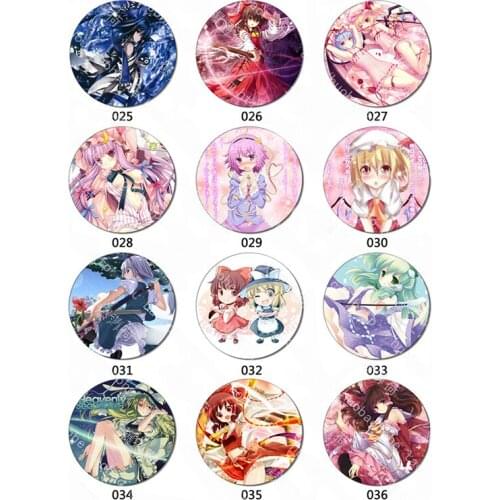 ZXFJXR 12pcs/set 58MM TouHou Project Red Devil Remilia Scarlet Game Brooch Round Icons Backpack Badges Pins Collect Fans