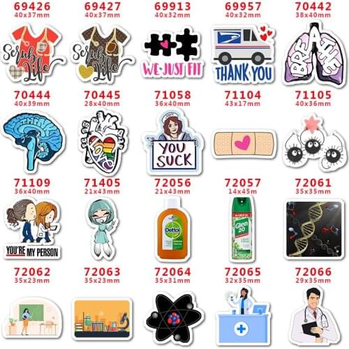 DIY Craft Supplies Sewing Accessories Cartoon Hygiene And Health Printed Planar Resins Mold 10 Pieces. PR-69426