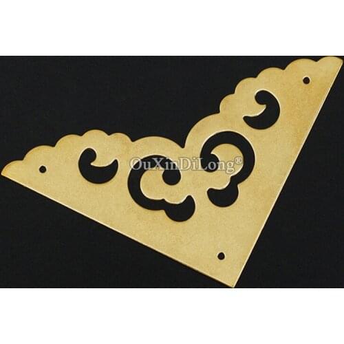 Retro 100PCS Brass Corner Protector Right Angle Storage Box Corner Protection Jewelry Gift Wooden Furniture Corner Protectors