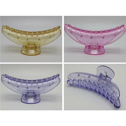 5 pcs Transparent Glitter Large Plastic Hair Claw Clamp Clips Hairpins 115mm