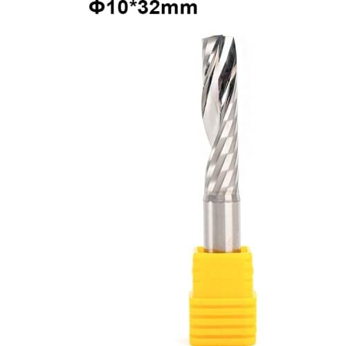3pcs Shank 10mm Single Flute CNC Router Bits One Flute Spiral End Mills Carbide Milling Cutter Spiral PVC Cutter CEL 32/42/52mm