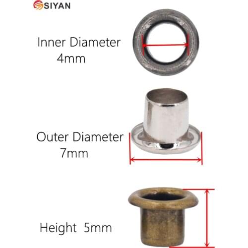 4mm Small Size Metal Scrapbooking Eyelets Grommets Shoelace Eyelet Buckle 100sets/lot Sewing Supplies