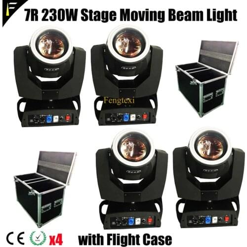 4 Pieces Sharpy Beam 7R 230w Moving Light DMX512 B Bee Prism Lighting Disco Moving Beam R7 230 Include Flight Case Supply
