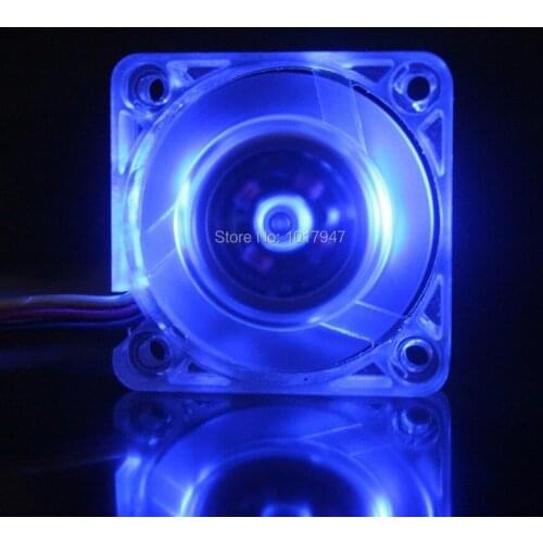 50 Pieces Lot Gdstime Transparent Case Blue LED Brushless Cooler Heatsink Fan 40mm 40*40x10mm 4010S