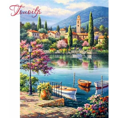 Diamant broderie craie blanche 5D diamant point de croix cristal complet ensembles de diamants non finis une belle banlieue