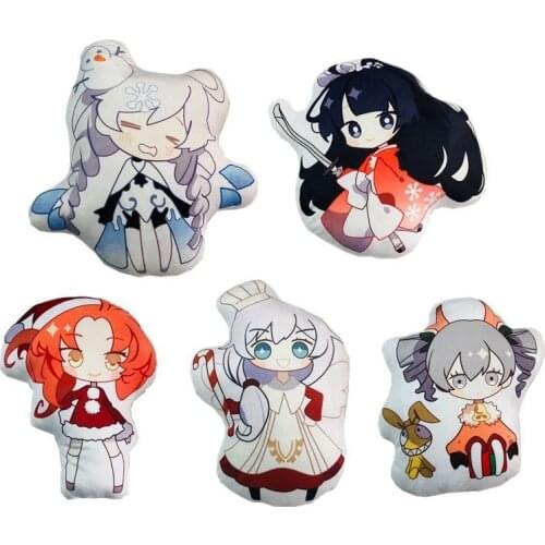 Anime Honkai Impact 3 Plush Pillow Toy Cosplay Kiana Kaslana Raiden Men Short Stuffed Pillow Back Cushion Doll Gift