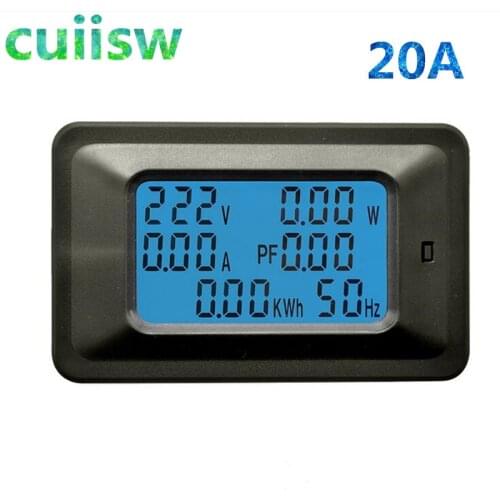 AC220V 20A Digital Voltage Meter Energy Meter LCD 5KW Power Voltmeter Ammeter Current Amps watt meter tester detector indicator