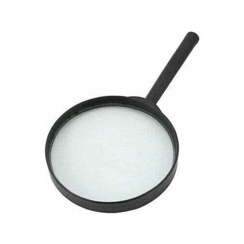 Home Office Plastic Handle 2X Magnifying Glass Black 90mm Diameter Lens 208.SF