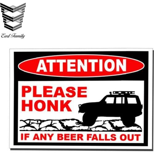 EARLFAMILY 13cm X 9.1cm Funny Cherokee Beer Fall Out Sticker Warning Vinyl Decal Graphic Waterproof Car Styling Car Stickers