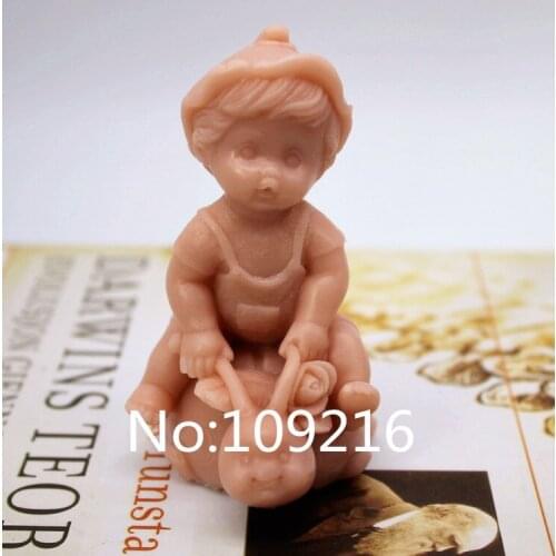 New Product!!1pcs 3D Lovely Girl Baby (zx216) Food Grade Silicone Handmade Soap Mold Crafts DIY Mould