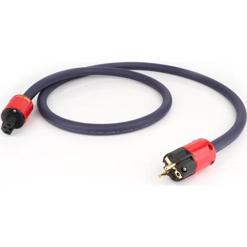 HI-End OFC Audiophile Power Cord Cable hifi audio EU version power cable AC mains Power wire with gold plated EU power plug