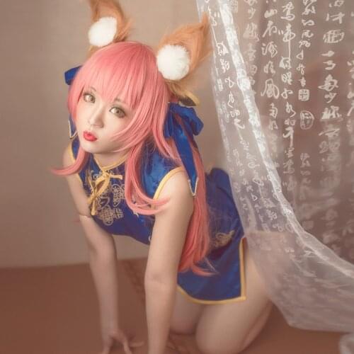 Game FGO Cosplay Fate/Grand Order Tamamo no Mae Cosplay Costume Women Dress Tamamo Sexy Cheongsam Halloween Carnival Suits