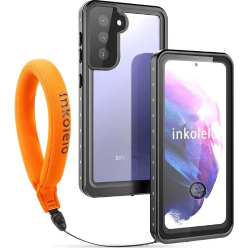 Inkolelo Samsung Galaxy S21 Waterproof Case Built-in Screen IP68 Full Sealed Shockproof Cover for Summer Swimming Diving Black