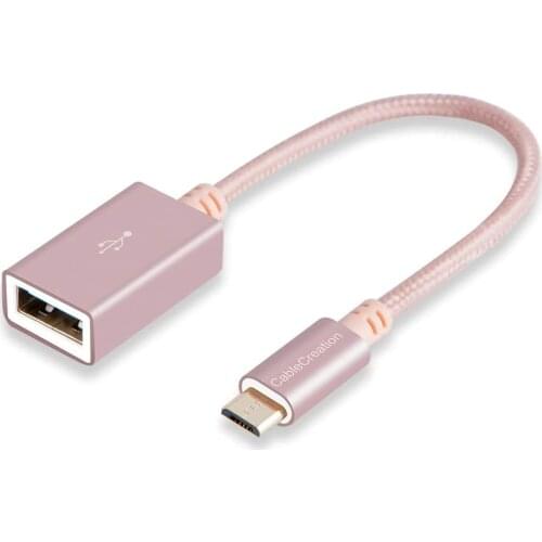 Micro USB 2.0 OTG Cable Braided On The Go Adapter Micro USB Male to USB Female Compatible with for Samsung S7,Flash Drive, Mouse