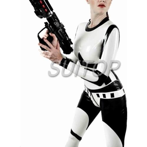 Adult rubber fetish body suit latex catsuit woman