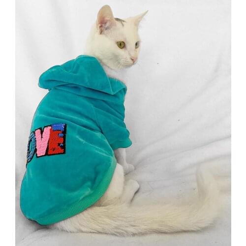 Love Velvet Baby HOODIE CAT SWEATSHIRT Cat Hoodie Cat Clothes cat fashion