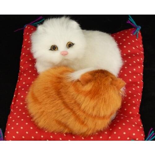 Real hair Electronic Pets Cats Dolls Simulation animal cat toy meowth childrens cute pet plush toys model ornaments Xtmas gift