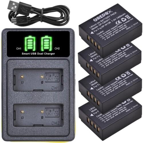 NP W126 NP-W126 NP-W126S Battery and Charger Set for Fujifilm X-T20 X-Pro2 X-Pro1 X-M1 X-E3 X-T2 X-T3 X-T1 X-H1 X100F X-E2 X-T10