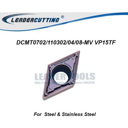 DCMT070202 04 08-MV DCMT110302 110304 08 -MV VP15TF*10pcs Original Carbide Inserts,Cutting Blade for Steel &Stainless steel