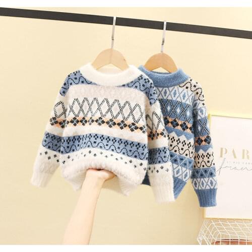 Autumn Baby Boys Sweaters Coat Kids Knitting Pullovers Tops toddler Boys Girls Cartoon Long Sleeve warm Sweaters