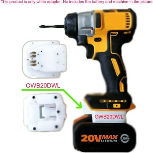 OWB20DWL Adapter Converter use Worx Green 5 Pin Wide Interface 20V Li-ion Battery on De Walt 18V 20V Lithium Electric Power Tool