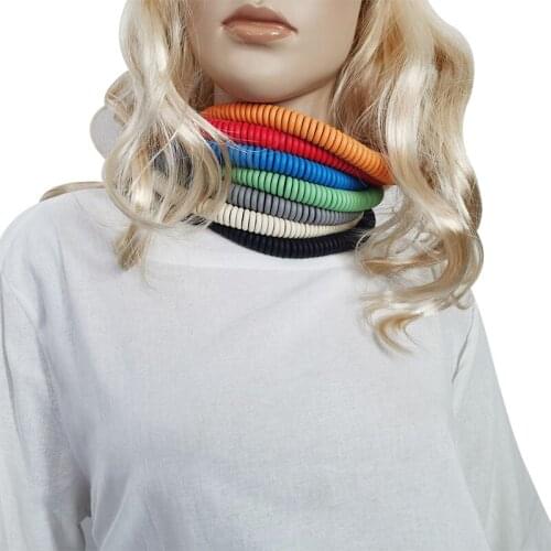 New Seven Color Bohemian Style Necklaces For Ladies Twisted Rubber Womans Clothes Accessories Wholesale Necklace Jewelry