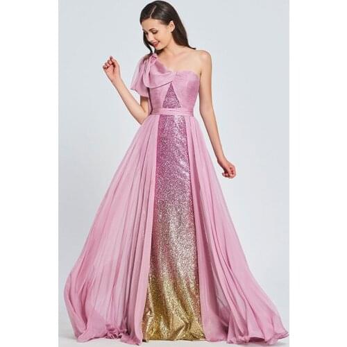 Tanpell one shoulder prom dress sequins floor length dress women sleeveless formal reflective dress custom a line prom gown