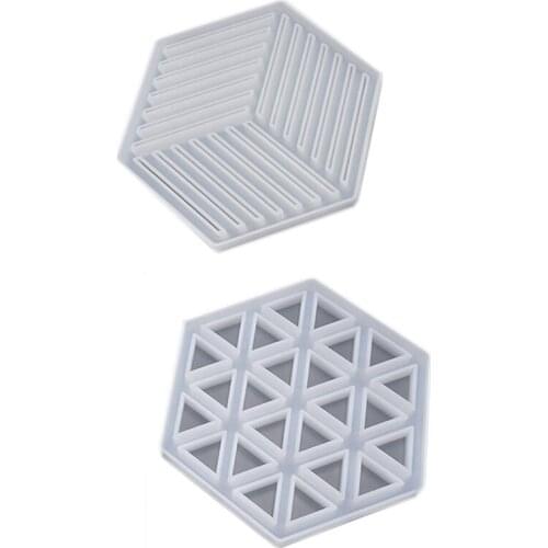 Coaster Concrete Silicone Mould Diamond Stripe Shaped Design Diy Epoxy Resin Gypsum Crafts Cement Tray Mold-ABUX