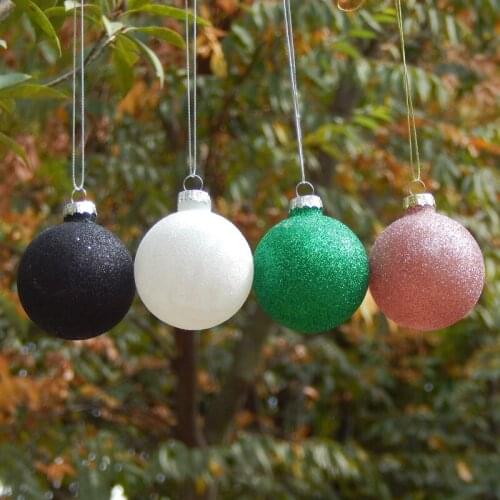 30pcs/pack Diameter=6cm Creative Colorful Powder Glass Pendant Christmas Tree Hanging Ornaments Home Decoration Friend Gift