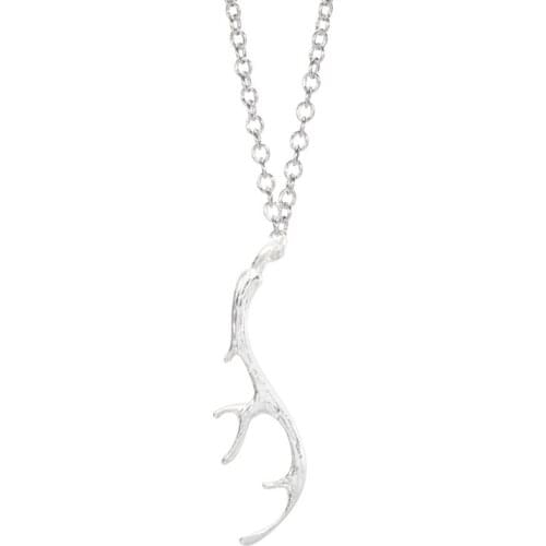 Simple Deer Antler Pendant Necklace men jewelry necklace Animal Horn Couple Chain Chokers Necklace Christmas gift/present XL055