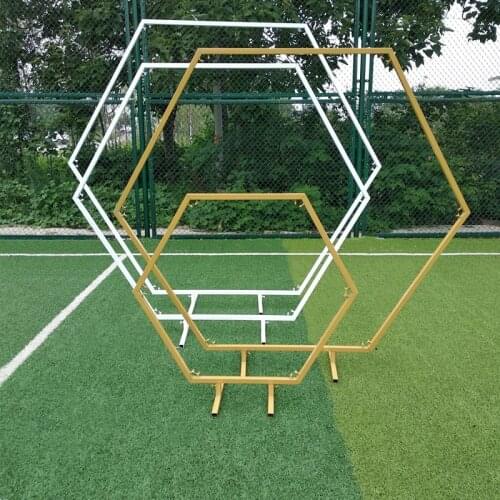 Hexagon Wedding arch decor backdrop stand flower arch geometric home party backdrop arch stand decoration circle backdrop stand