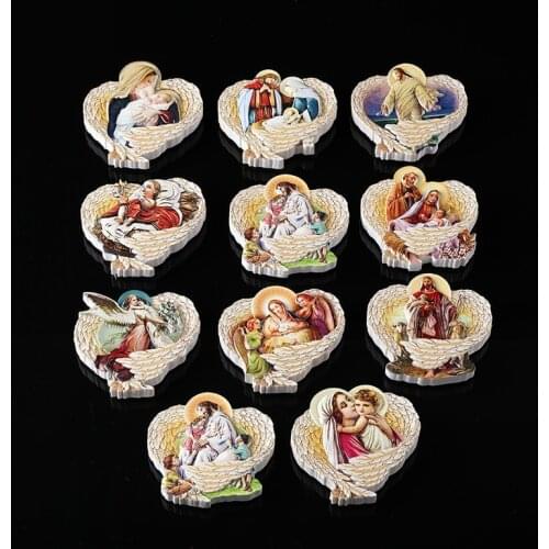 Fridge Magnet Souvenirs Christian Angel Refrigerator Stickers 3D Resin Christianity Relief Magnetic Sticker Home Decoration Gift