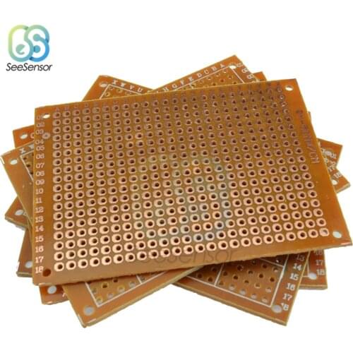 10Pcs Single Sided Universal PCB Board 50x70 mm 2.54mm Hole Pitch DIY Prototype Paper Printed Circuit Board Panel 5x7 cm
