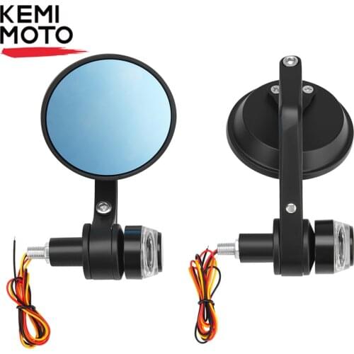7/8" 22mm Motorcycle Handle Bar End Mirrors Side Mirror Turn Signal Universal For Cafe Racer For MT09 MT07 R1 CBR600RR CB1000R