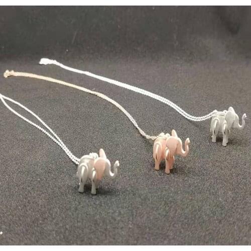 Female Fashion Elephant Pendant Necklace S925 Sterling Silver Original Brand High Quality Jewelry Logo Holiday Gift