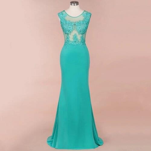 Evening Dress New 2021 Mermaid Blllusion Sleeveless Toast Dress Long Slim Formal Simple Banquet Birthday Party Prom Dress A172