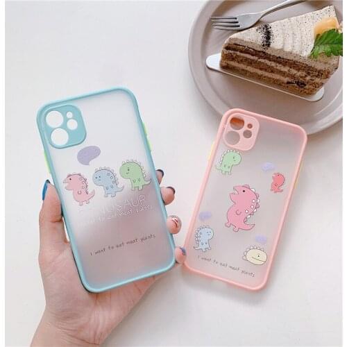 Cute Dinosaur Hard Shell Case for iPhone 11 Pro X XR XS Max 7 8 Plus 9 SE 2020 Camera Protection Shockproof Phone Back Cover