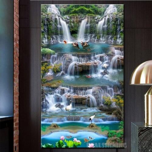 Animal Waterfall Natural scenery 5D Diamond Painting Full Square/round diamond Mosaic drill Daimond Embroidery large N1125