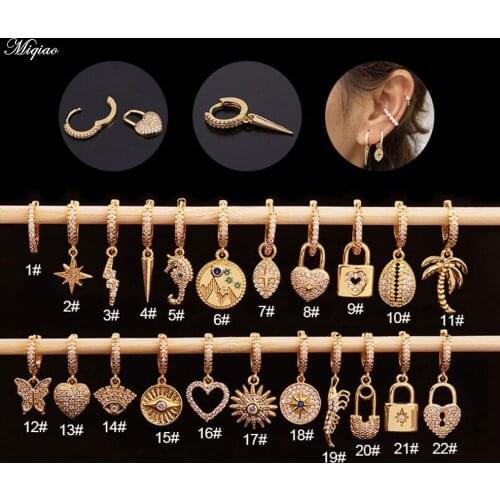 Miqiao 2pcs Creative Exaggerated Zircon Love Earrings Girl Fashion Golden Personality Piercing Ear Jewelry Round Earrings