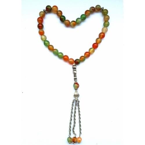 2020 !! New !!! Red Green Stone beads Islamic muslim 33 prayer bead tashih Rosary beads Allah bead stone For Family Friend gift